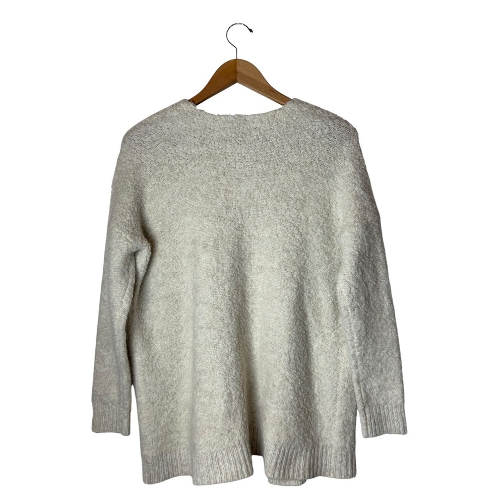 Aerie Sweater Women XS Ivory Boucle Wool Blend Open Front Cardigan Lounge Knit - Picture 3 of 10